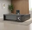 Modern 1.8m L-Shaped Executive Desk - Black - 1