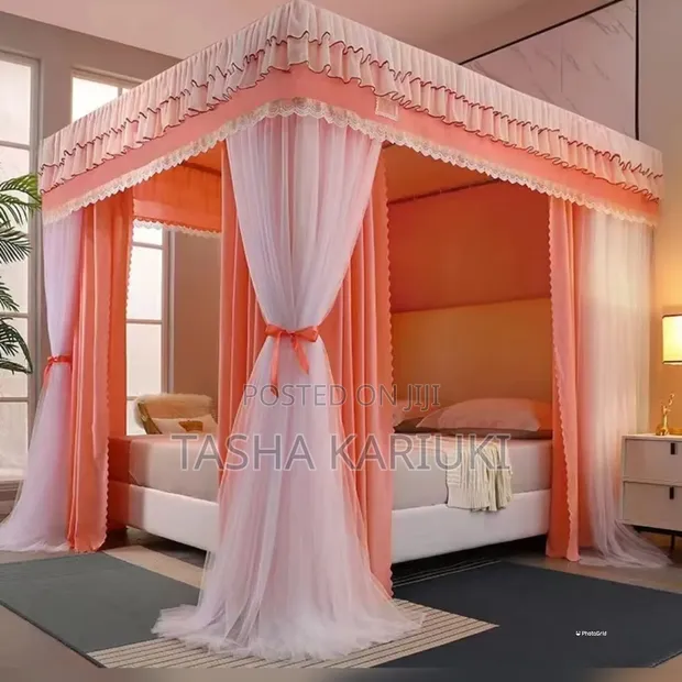 Luxury 4-Post Palace Canopy Net - Stainless Steel Brackets - 1