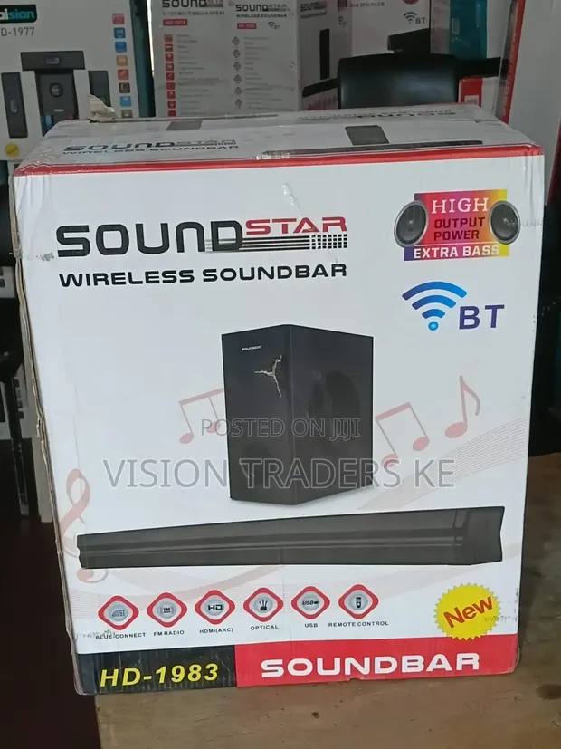 Soundstar HD-1983 2.1Ch Wireless Soundbar System Speaker - 1
