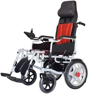 Motorized Electric Wheelchair with Red and Black Seat