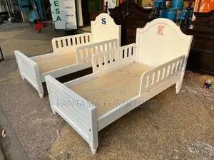 Custom Toddler/Kids Bed (3x6) - White Wood