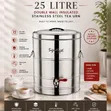 25L Double Wall Insulated Stainless Steel Tea Urn - 1