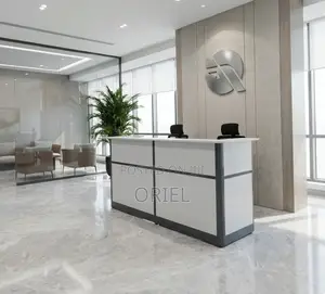 1.6m Receptionist Counter Desk - White