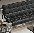 5-Seater Black Leather Reception Sofa Set - 4