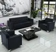 5-Seater Office Sofa Set - Black Leather - 4