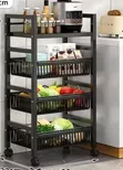 Heavy Metallic Vegetable Rack with Wheels (4 Layers) - 1