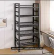 5-Layer Heavy Metallic Vegetable Rack with Wheels - 2