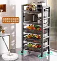 5-Layer Heavy Metallic Vegetable Rack with Wheels - 4