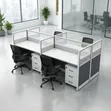 Spacious 4-Way Workstation with Lockable Pedestals - 1