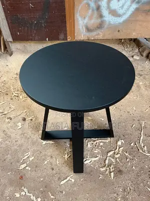Ideal Round Matte Black Wooden Nesting Table