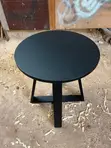 Ideal Round Matte Black Wooden Nesting Table - 2