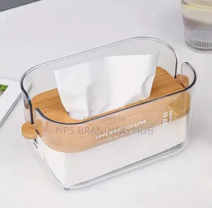 Acrylic and Bamboo Serviette Holder