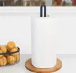 High Quality Metallic Paper Towel Holder with Bamboo Base - 1