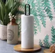 High Quality Metallic Paper Towel Holder with Bamboo Base - 2