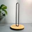High Quality Metallic Paper Towel Holder with Bamboo Base - 3