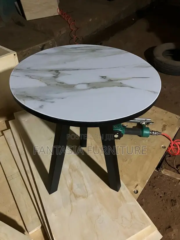 Marble-Top Round Nesting Table - 1