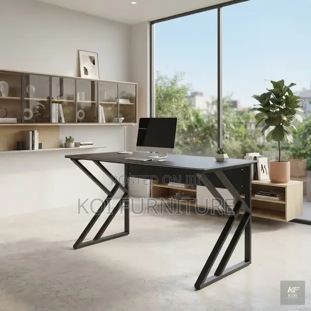 1400mm Black Style Home Office Desk - 1