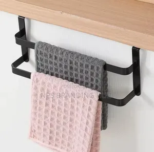 Double Layer Kitchen Towel Holder - Black