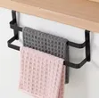 Double Layer Kitchen Towel Holder - Black - 1