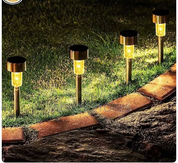 10pcs Solar Garden Pathway Lights - Stainless Steel - 1