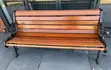 Modern Mahogany Finish Metallic 3-Seater Bench - 2