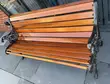 Modern Mahogany Finish Metallic 3-Seater Bench - 3
