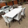 6 Seater Glossy White Rectangular Dining Set - 2