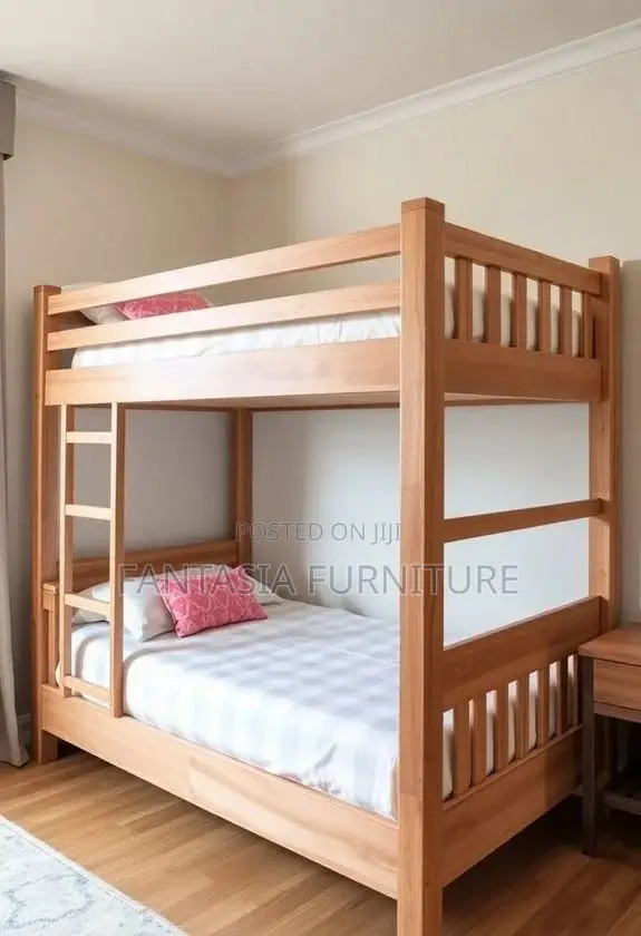 4x6 Natural Wood Slatted Bunk Bed - Pay on Delivery - 1