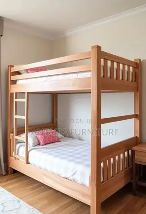 4x6 Natural Wood Slatted Bunk Bed - Pay on Delivery