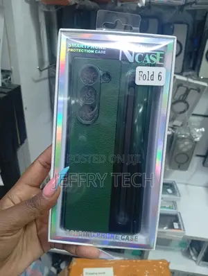 Green Leather Case with S Pen Holder for Samsung Galaxy Z Fold 6