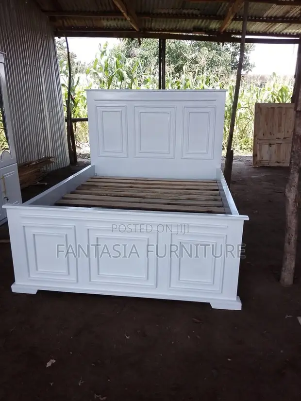 Grande Solid Panel Bed - 5x6 White - 1