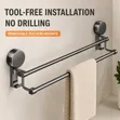 60cm No-Drill Double Towel Bar - Gunmetal Gray - 2