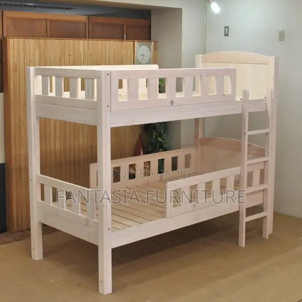 4x6 Natural Solid Wood Grain Bunk Bed - 1