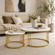 Modern Home Office Coffee Table Set - White - 3
