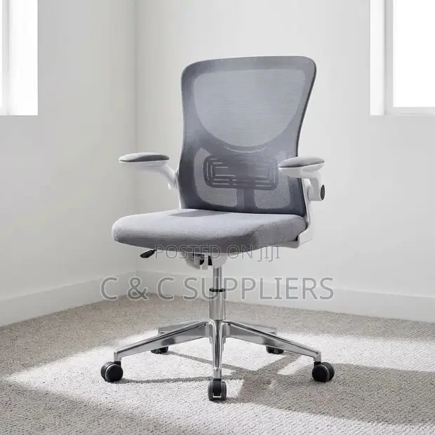 Mid Back Ergonomic Office Chair - White - 1