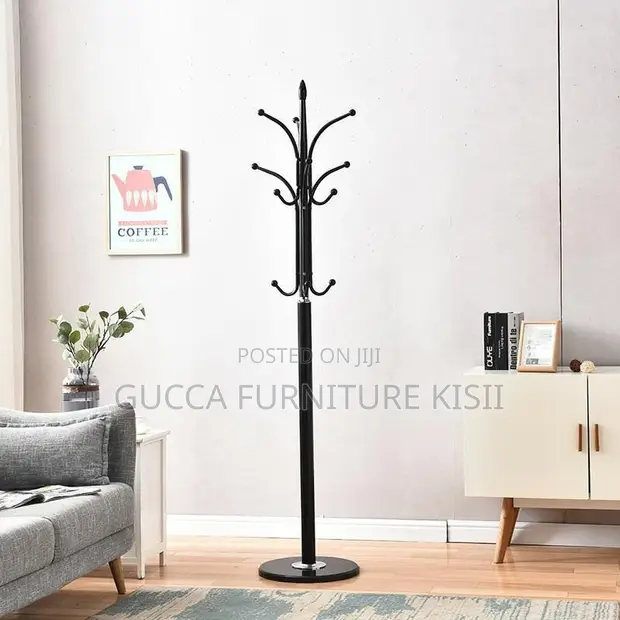 Modern Metal Coat Rack With Hooks - 1