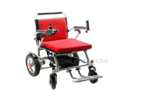Foldable Electric Power Wheelchair - Red Seat - 1