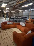 5 Seater Rust Orange Cloud Bubble Sofa - 1