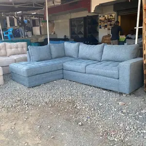 5 Seater Grey L-Shaped Corner Sofa