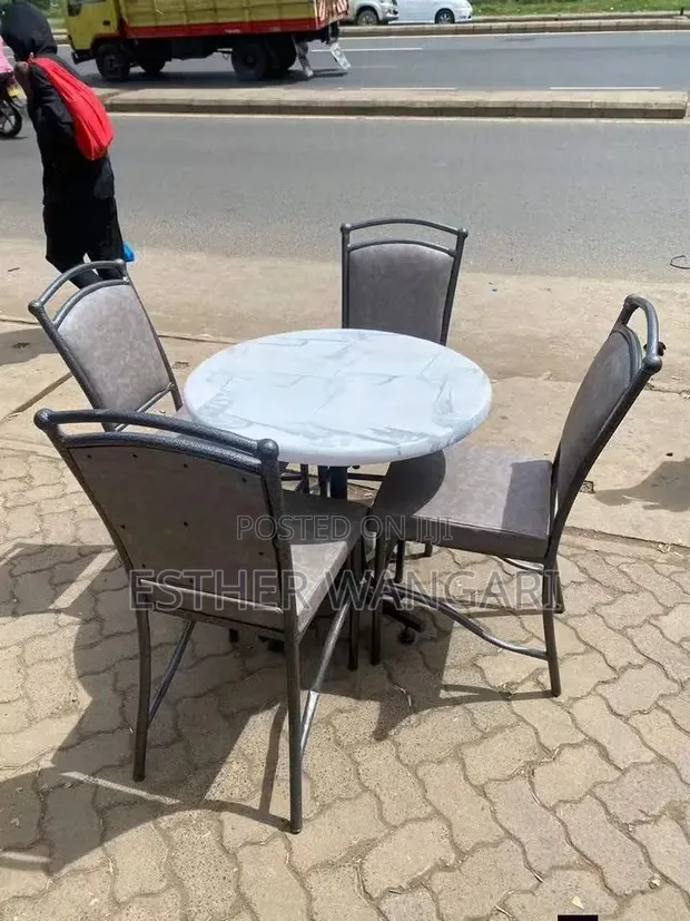 Grey Hotel Seats and Table Set - 1