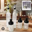 Glass 5pc Kitchen Set: 2x600ml Oil Bottles, 3x200ml Seasoning Jars - 2