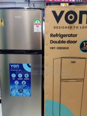 Von 138L Double Door Fridge - Brand New