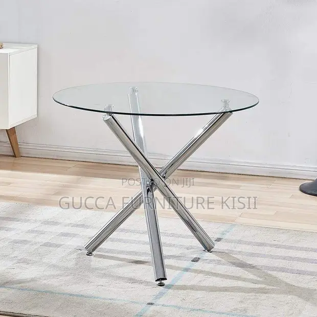 Generic Round Transparent Glass Dining Table - 1