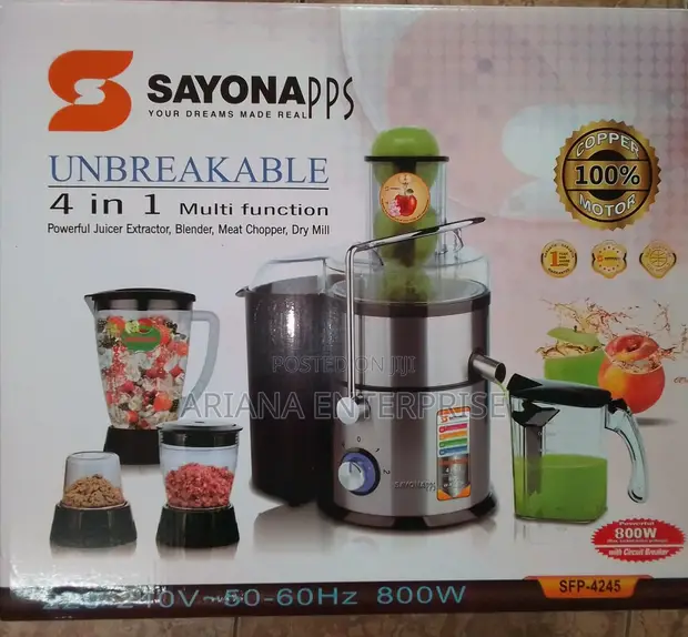 Sayona 4-in-1 Blender/Juicer/Chopper 800W - 1