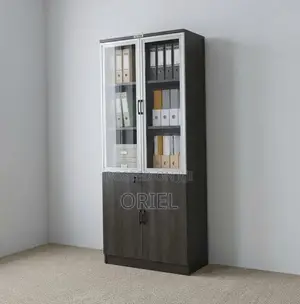 2-Door Document Cabinet - Brown Wood