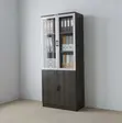 2-Door Document Cabinet - Brown Wood - 1