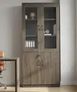 2-Door Document Cabinet - Brown Wood - 3