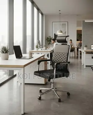 High Back Office Chair with Fixed Armrests
