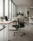 High Back Office Chair with Fixed Armrests - 1