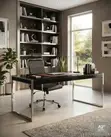 High Back Office Chair with Fixed Armrests - 4